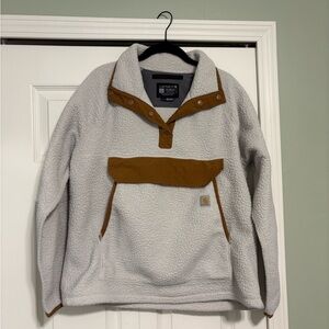 Carhartt Men's White and Tan Sweater